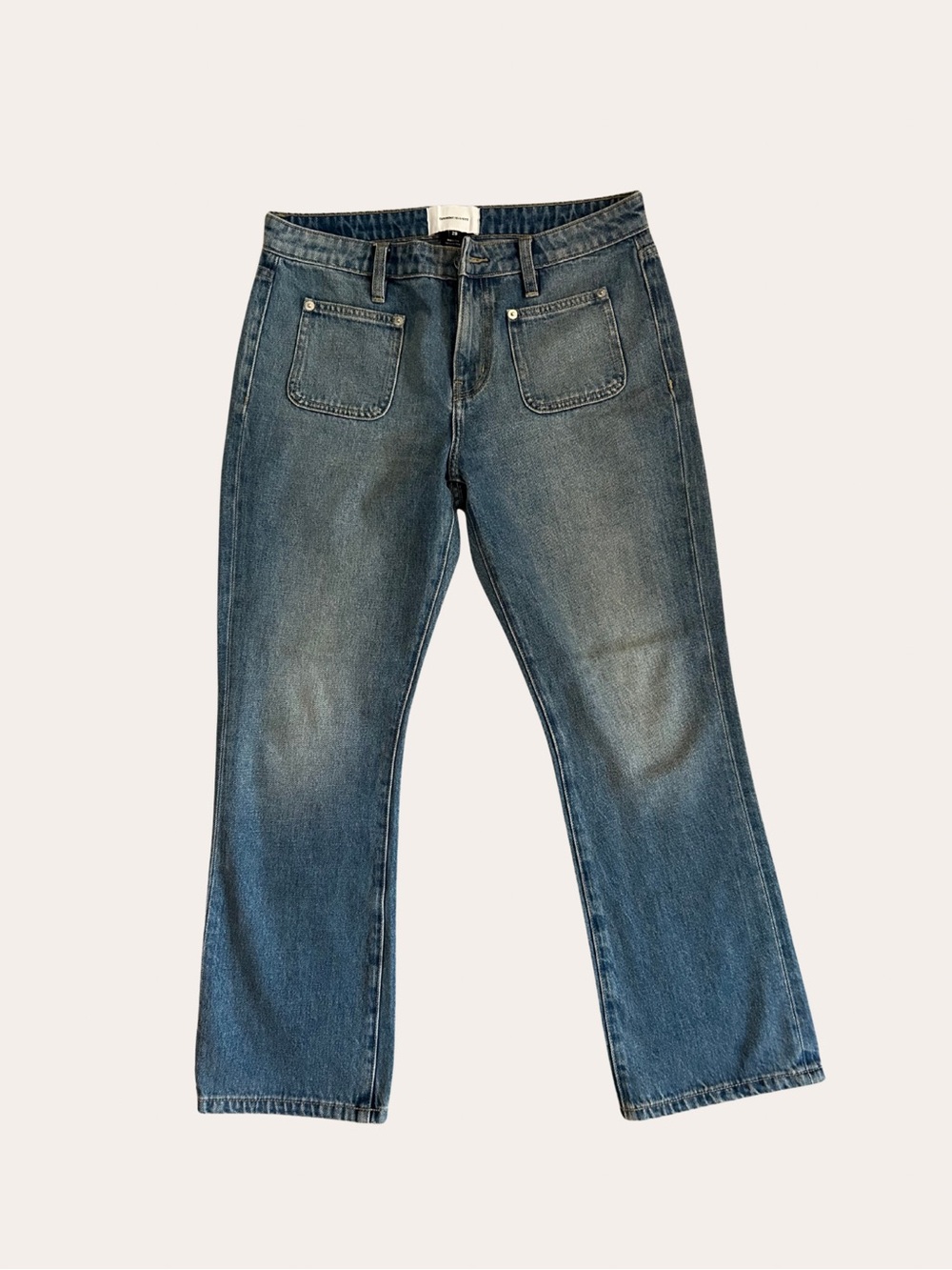 Current/Elliott The Cropped Boot Patch Pocket Flare Jeans Women’s Size 28